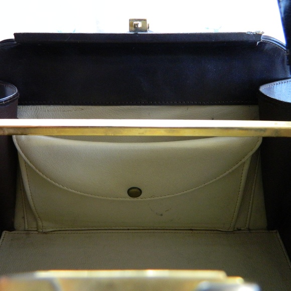 Vintage 1950s Spanish Leather Doctor Bag Purse - Picture 7 of 8